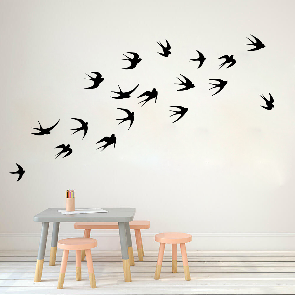 Baby Nursery Vinyl - Uçan yutar duvar Sticker çocuk odası