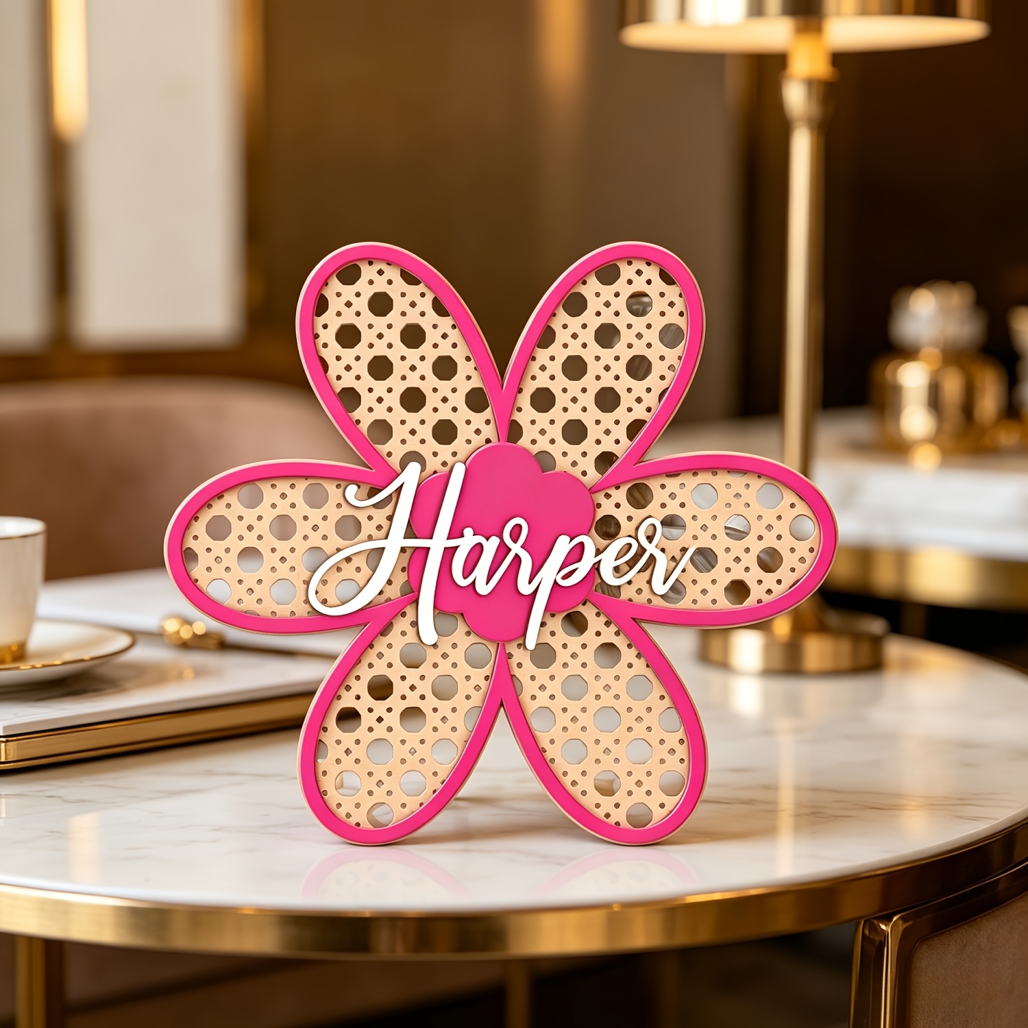 Baby Nursery In - Kişiye Özel Boho Rattan Çiçek İsim