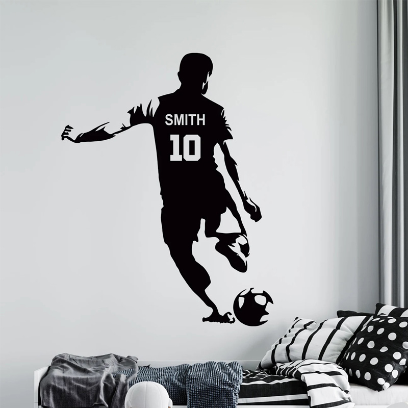 Baby Nursery Vinyl - Kişiselleştirilmiş Futbol Oyuncu Adı ve Numarası