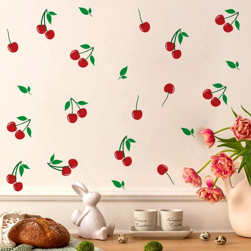 Baby Nursery Vinyl - Kırmızı Kiraz Duvar Çıkartmaları Çocuk Odası