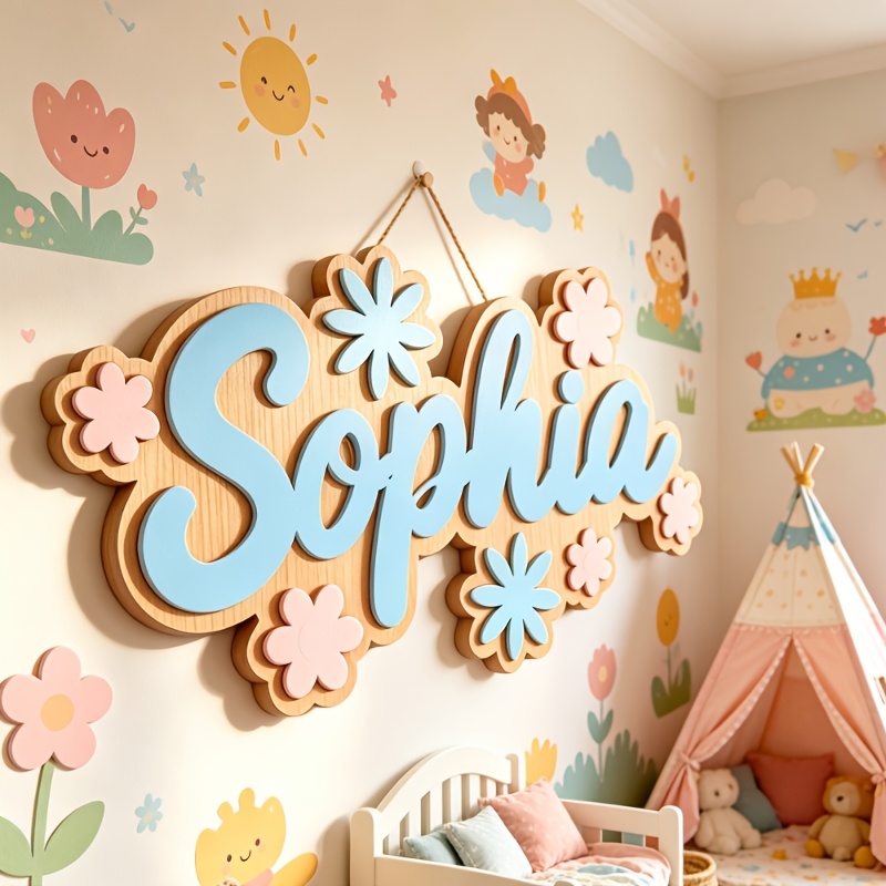 Baby Nursery In - Kişiye Özel Çiçek Temalı İsimli Oda