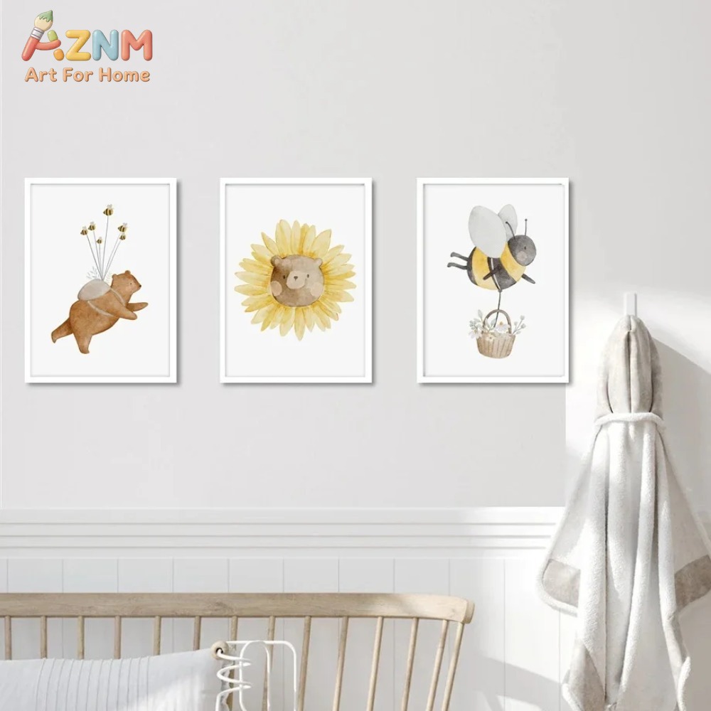 AZNM Suluboya Ayı Tilki Hayvan - Baby Nursery Art incelemesi ve fiyatı