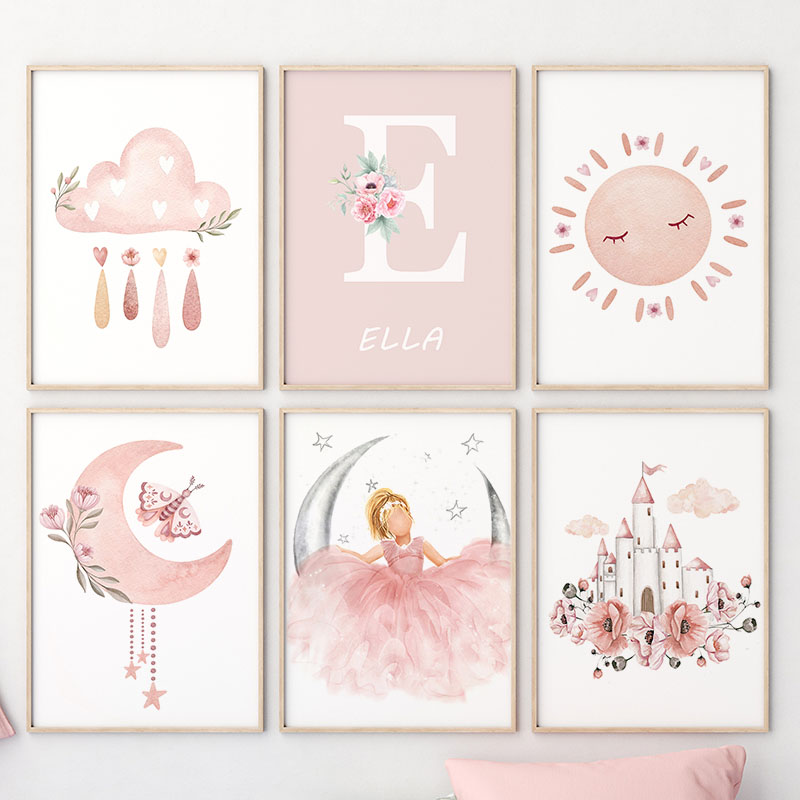 Pembe Melek Kız Güneş Ay Bulut - Animals Baby Nursery incelemesi ve fiyatı