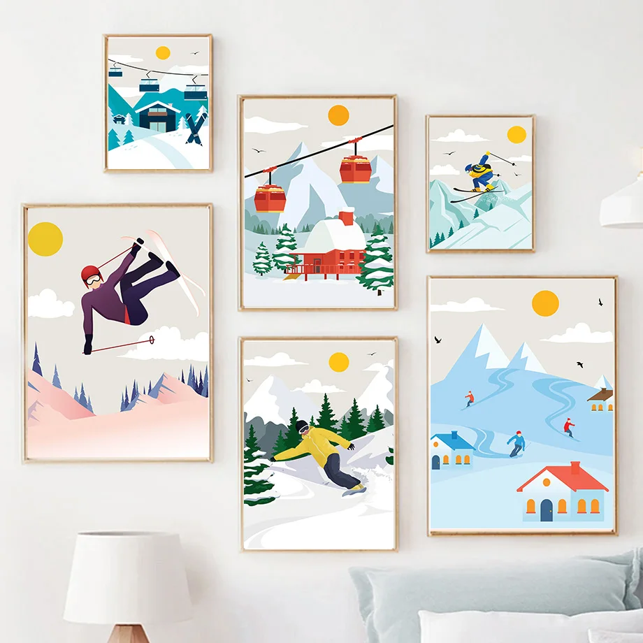 Minimalist Kar Dağı Kanvas Tab - Baby Nursery Mountain Theme incelemesi ve fiyatı
