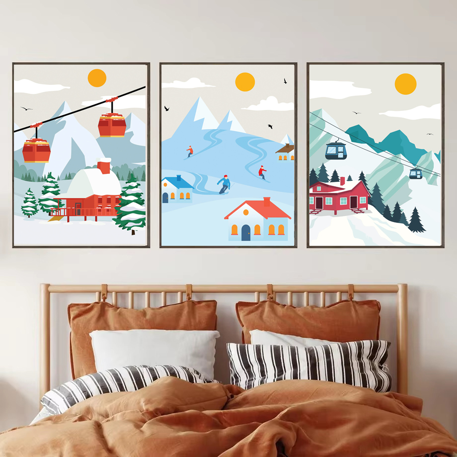 Minimalist Kar Dağı Kanvas Tab - Baby Nursery Mountain Theme incelemesi ve fiyatı