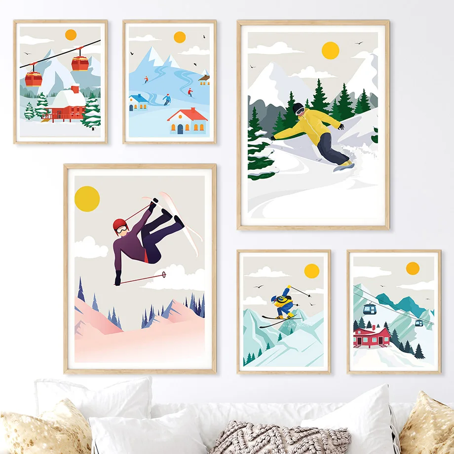 Minimalist Kar Dağı Kanvas Tab - Baby Nursery Mountain Theme incelemesi ve fiyatı