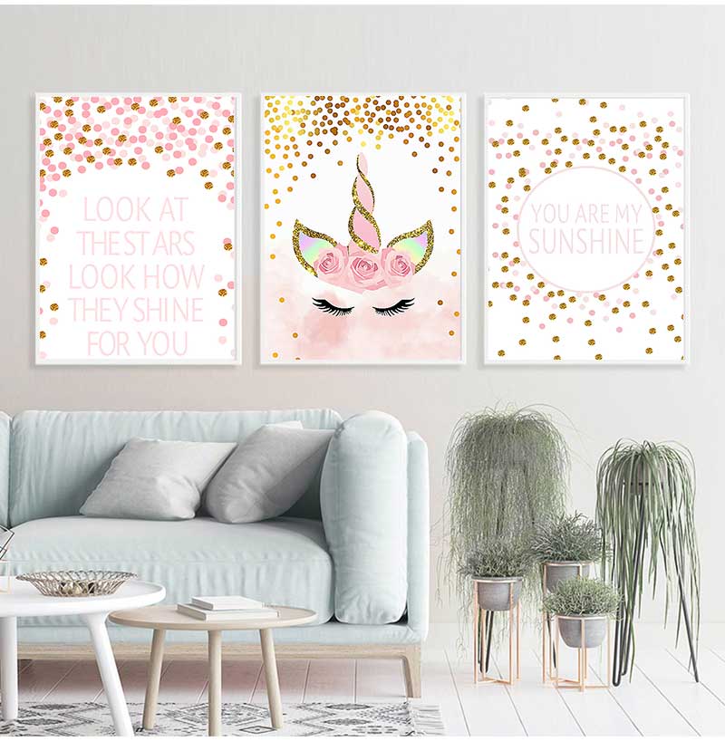 Dekoratif Resim Bebek Kız Yata - Baby Unicorn Nursery incelemesi ve fiyatı