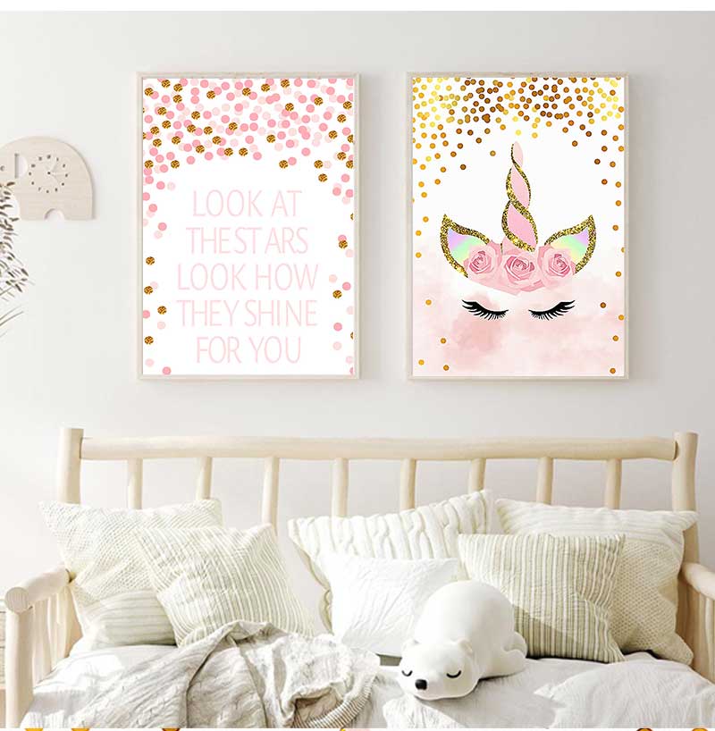 Dekoratif Resim Bebek Kız Yata - Baby Unicorn Nursery incelemesi ve fiyatı