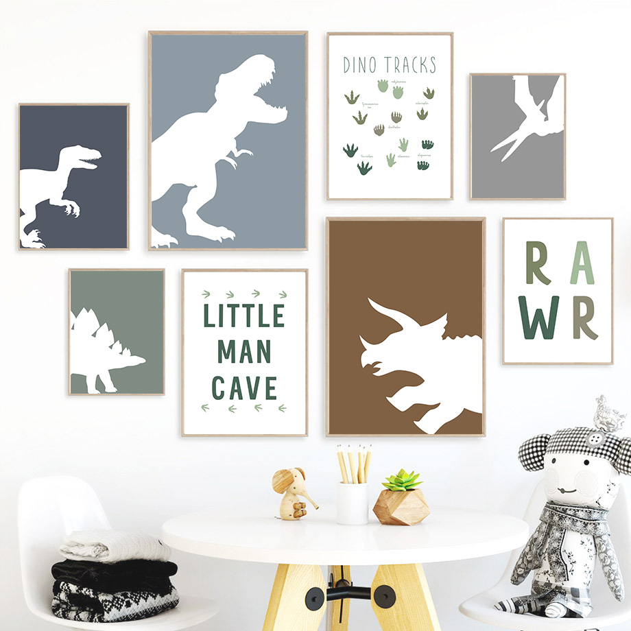 (2D tuval boyama)Jurassic Dino - Baby Nursery Art incelemesi ve fiyatı
