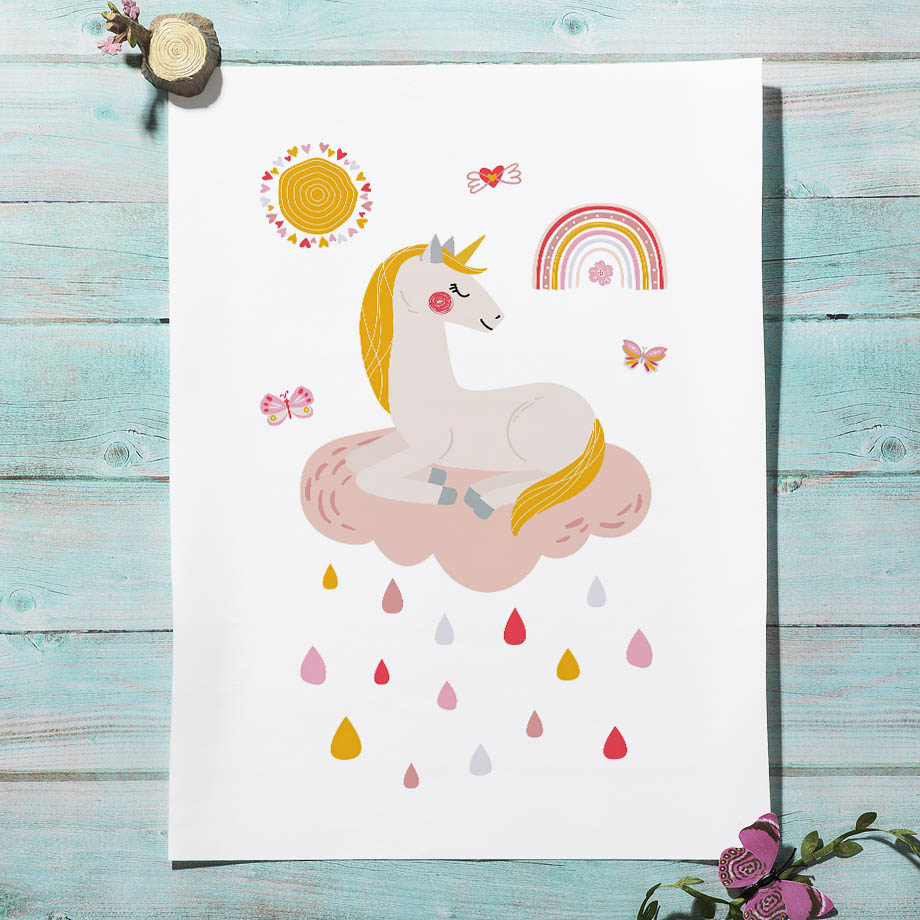 Kawaii Karikatür Unicorn Gökku - Baby Unicorn Nursery incelemesi ve fiyatı