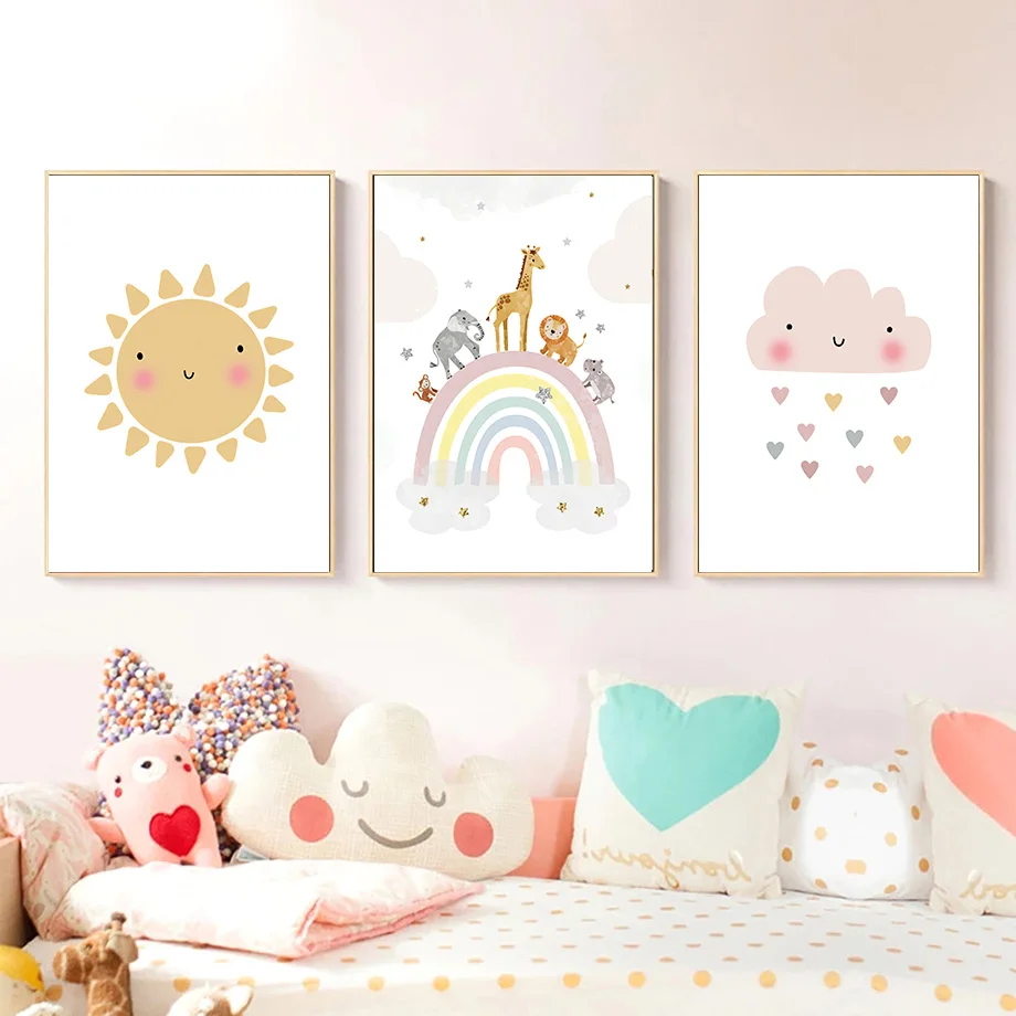 Zürafa Fil Sıcak Balon Güneş G - Baby Nursery Art incelemesi ve fiyatı