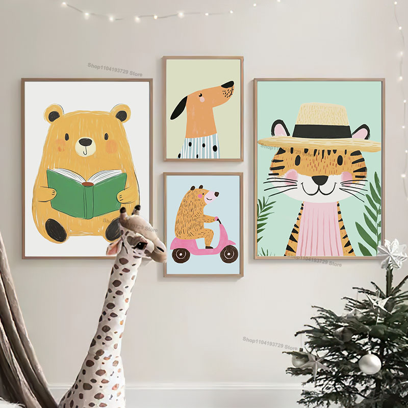 Komik Hayvanlar Ayı Kaplan Köp - Animals Baby Nursery incelemesi ve fiyatı