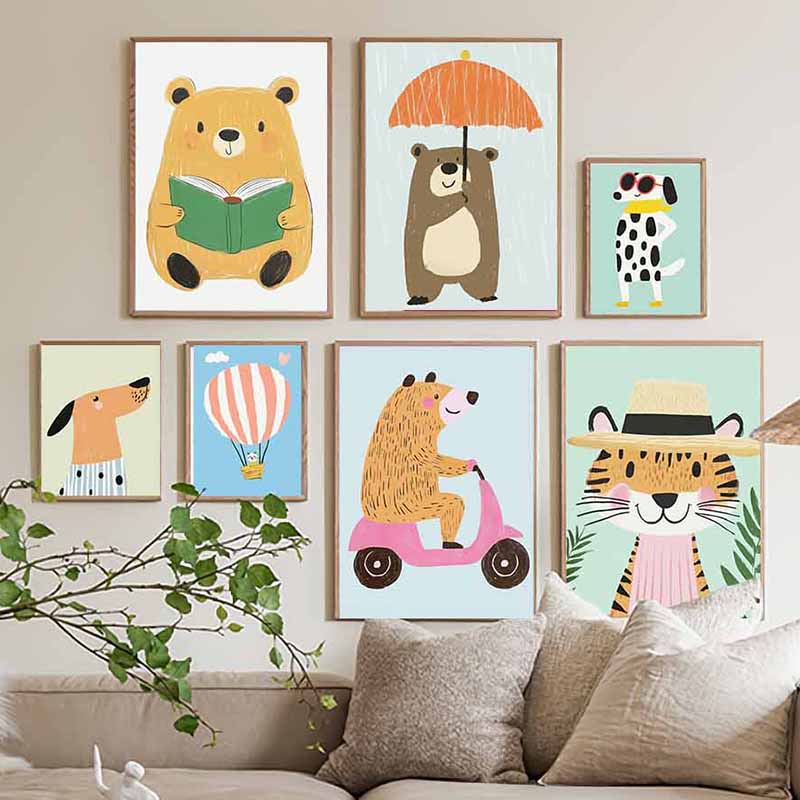 Komik Hayvanlar Ayı Kaplan Köp - Animals Baby Nursery incelemesi ve fiyatı