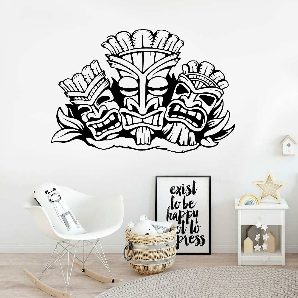 Hawaii Totem duvar Sticker Alo - Baby Nursery Vinyl incelemesi ve fiyatı
