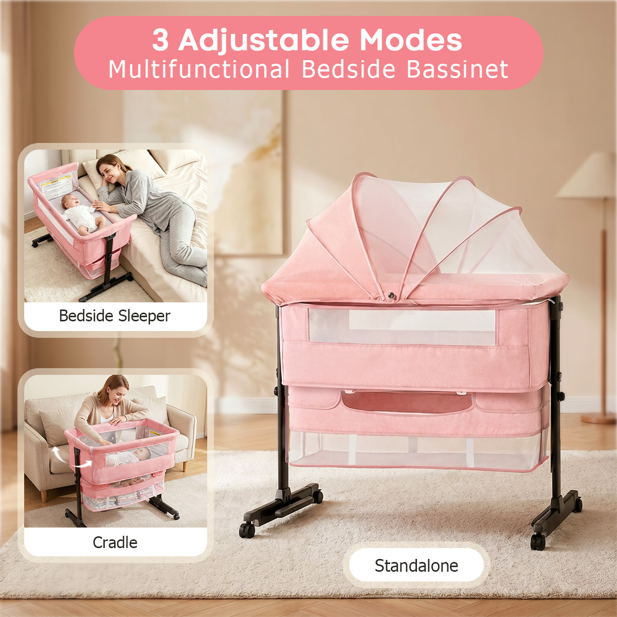 Kmaier Pembe Taşınabilir Yenid - Bassinet Bedside Sleeper incelemesi ve fiyatı