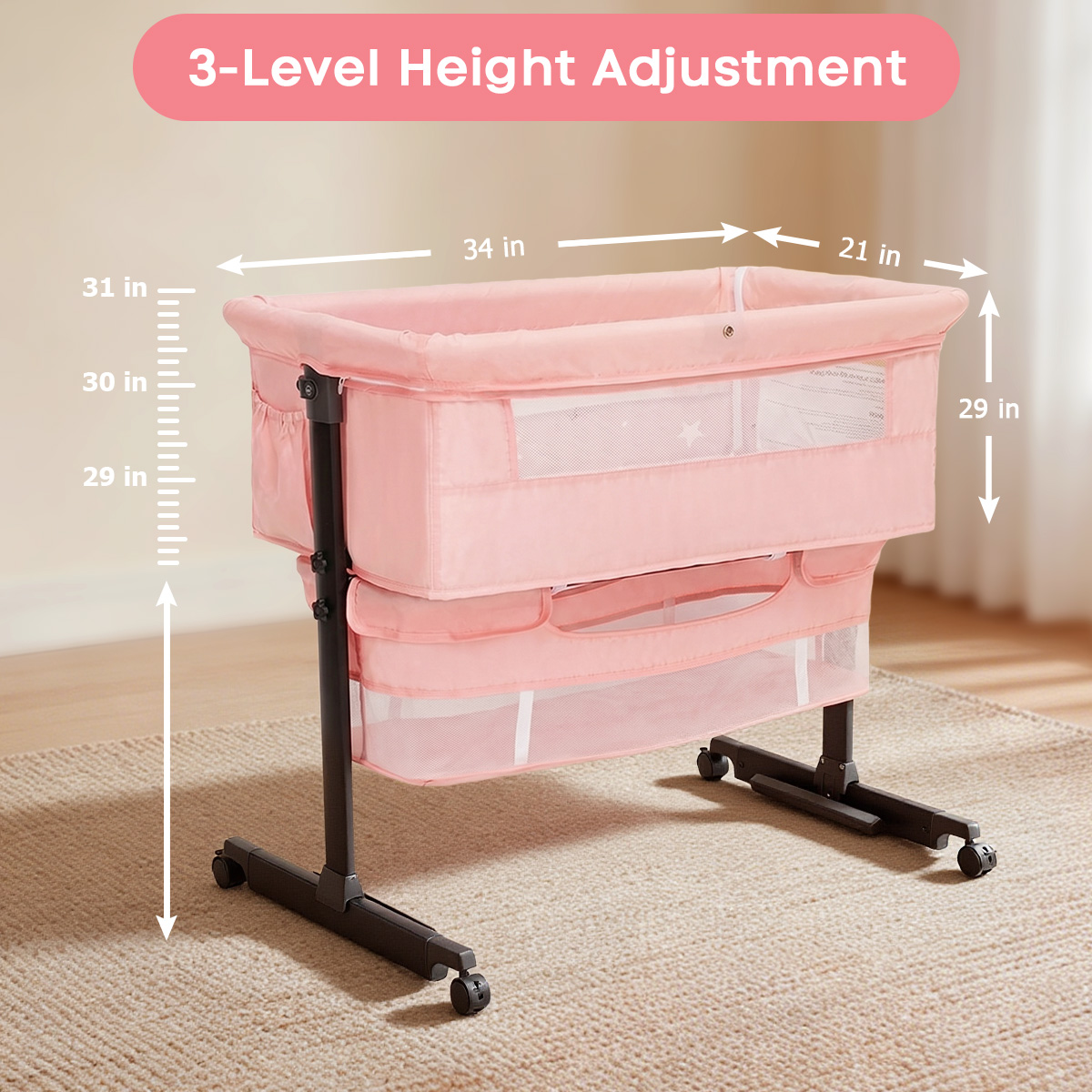 Kmaier Pembe Taşınabilir Yenid - Bassinet Bedside Sleeper incelemesi ve fiyatı