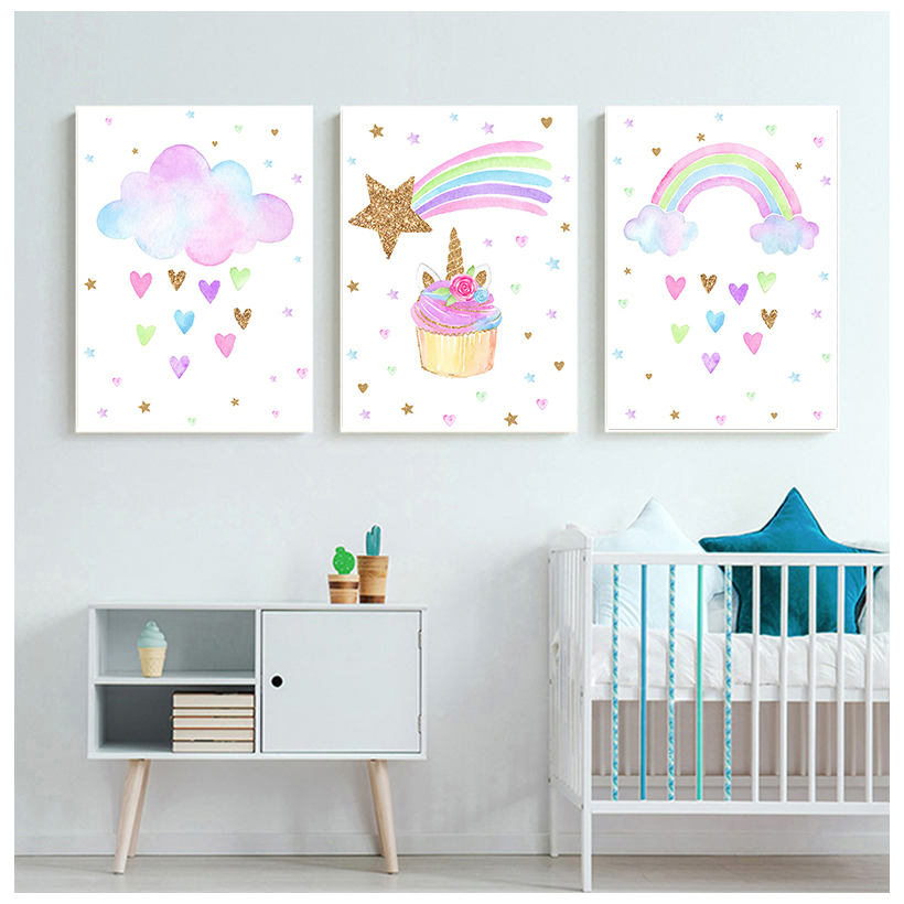 Gökkuşağı ünikorn Duvar Sanatı - Baby Unicorn Nursery incelemesi ve fiyatı