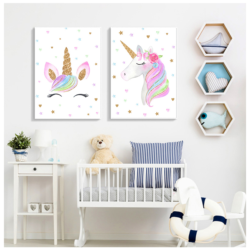 Gökkuşağı ünikorn Duvar Sanatı - Baby Unicorn Nursery incelemesi ve fiyatı