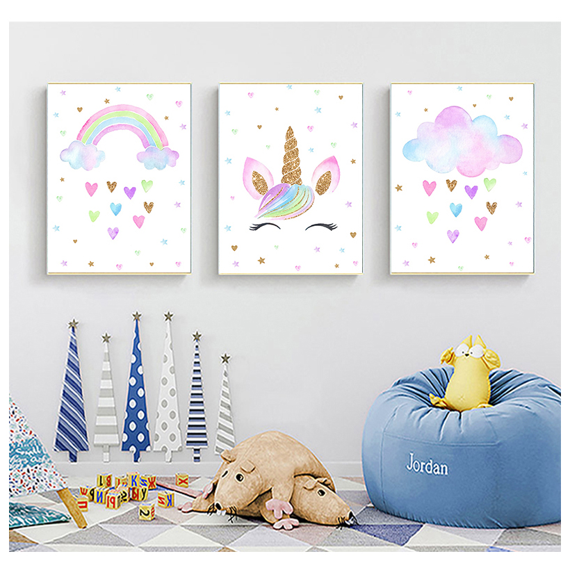 Gökkuşağı ünikorn Duvar Sanatı - Baby Unicorn Nursery incelemesi ve fiyatı