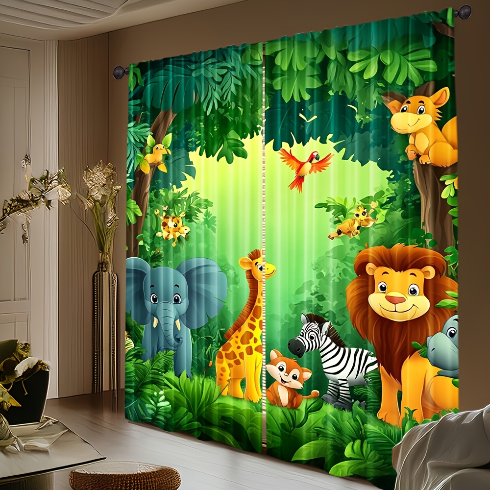 2 adet Karikatür Hayvan Perdel - Baby Nursery Jungle Animals incelemesi ve fiyatı