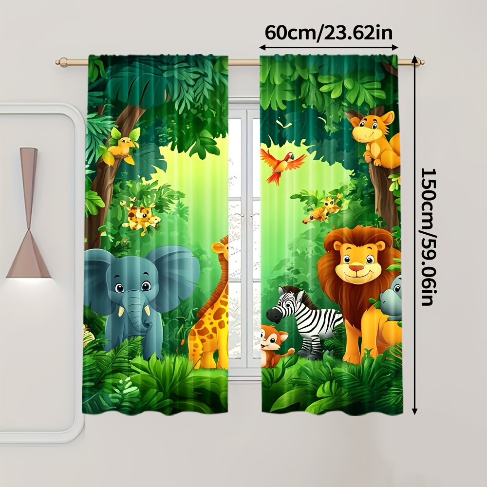 2 adet Karikatür Hayvan Perdel - Baby Nursery Jungle Animals incelemesi ve fiyatı