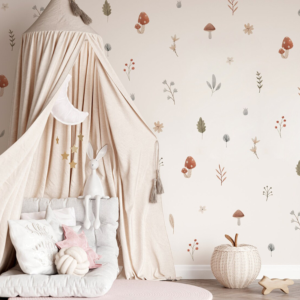 Boho Karikatür Mantar Şube Yap - Baby Nursery Design incelemesi ve fiyatı