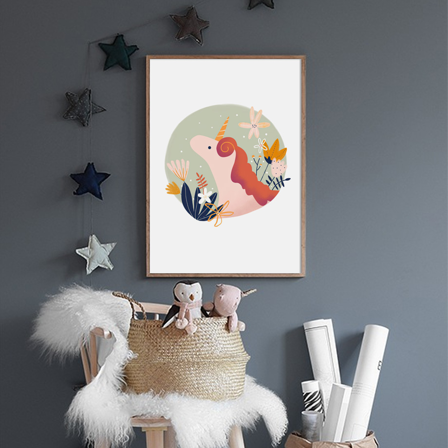 Kız yatak odası duvar sanatı k - Baby Unicorn Nursery incelemesi ve fiyatı