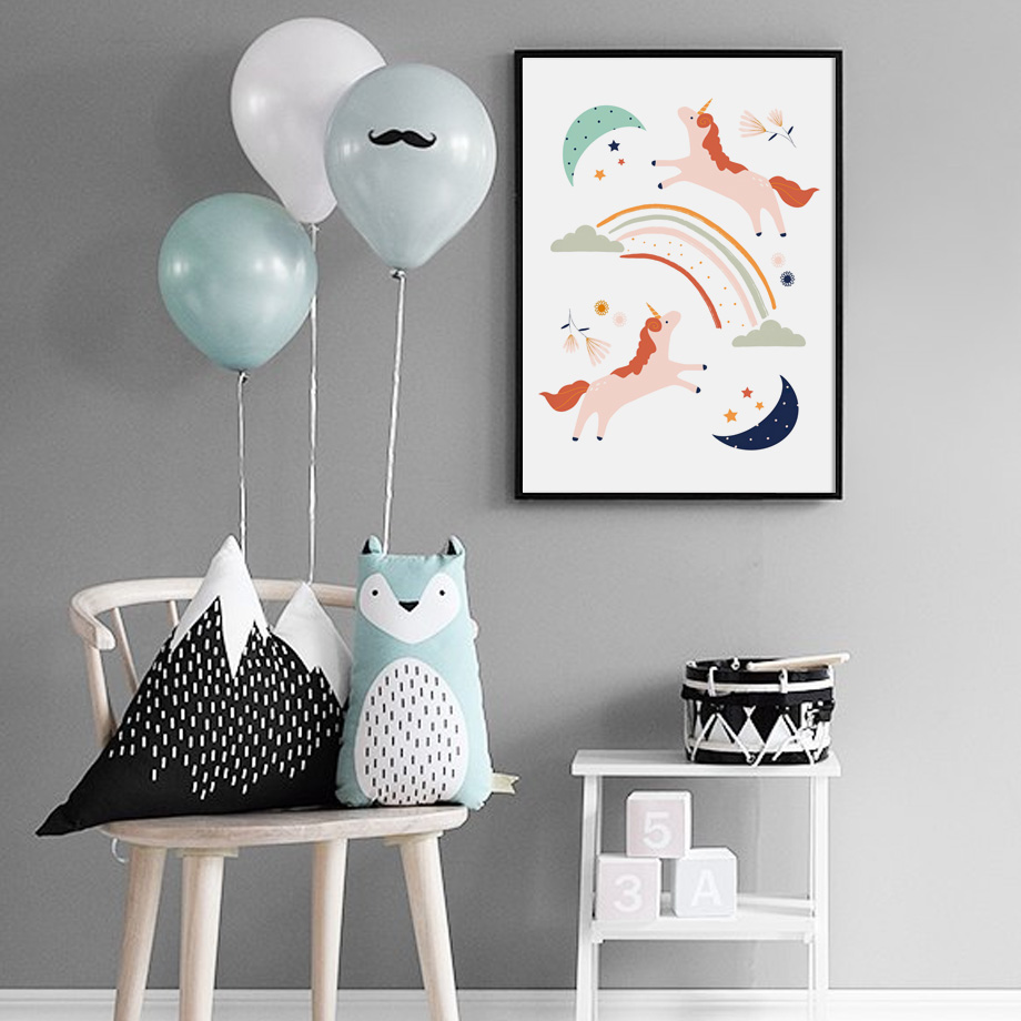 Kız yatak odası duvar sanatı k - Baby Unicorn Nursery incelemesi ve fiyatı