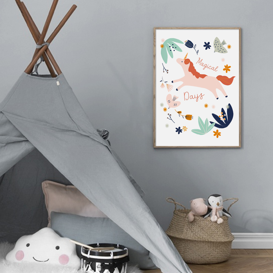 Kız yatak odası duvar sanatı k - Baby Unicorn Nursery incelemesi ve fiyatı