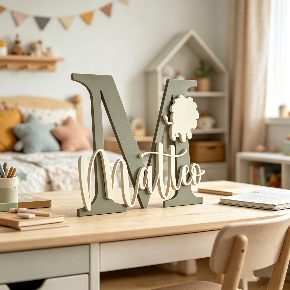 1 adet özel aslan adı ve ilk a - Baby Nursery In incelemesi ve fiyatı