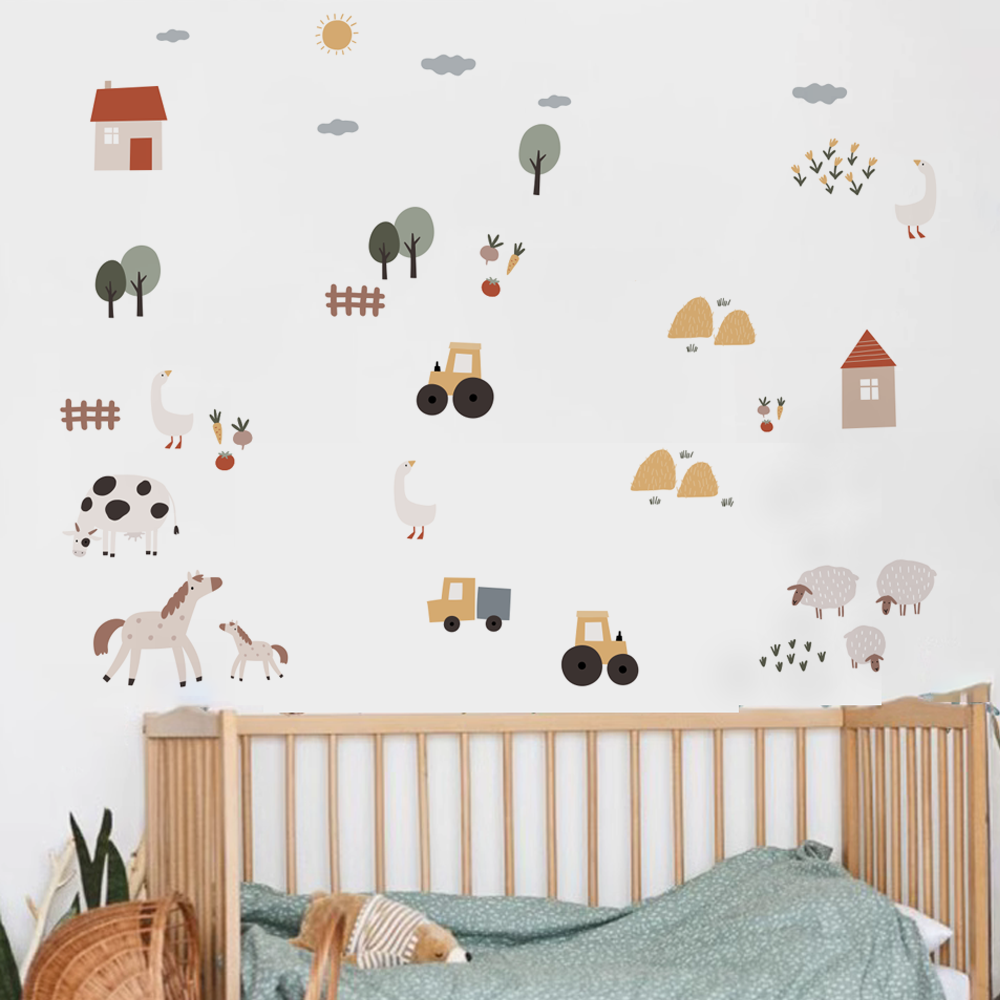 Boho Karikatür Sevimli Inekler - Baby Nursery Design incelemesi ve fiyatı