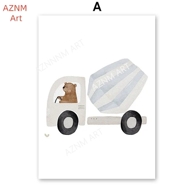 Sevimli Boho Ayı Vinç Ekskavat - Baby Nursery Art incelemesi ve fiyatı