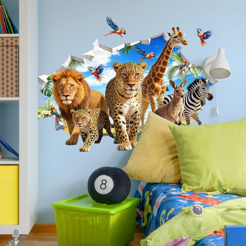 Büyük orman hayvanı tropikal y - Baby Nursery Jungle Animals incelemesi ve fiyatı