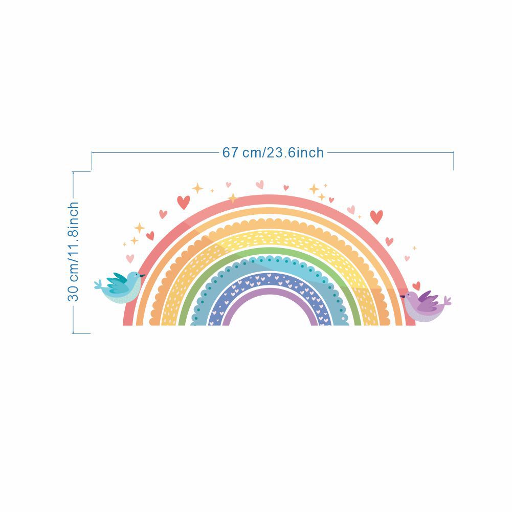 Renkli Gökkuşağı Kuş Aşk Duvar - Baby Nursery Design incelemesi ve fiyatı