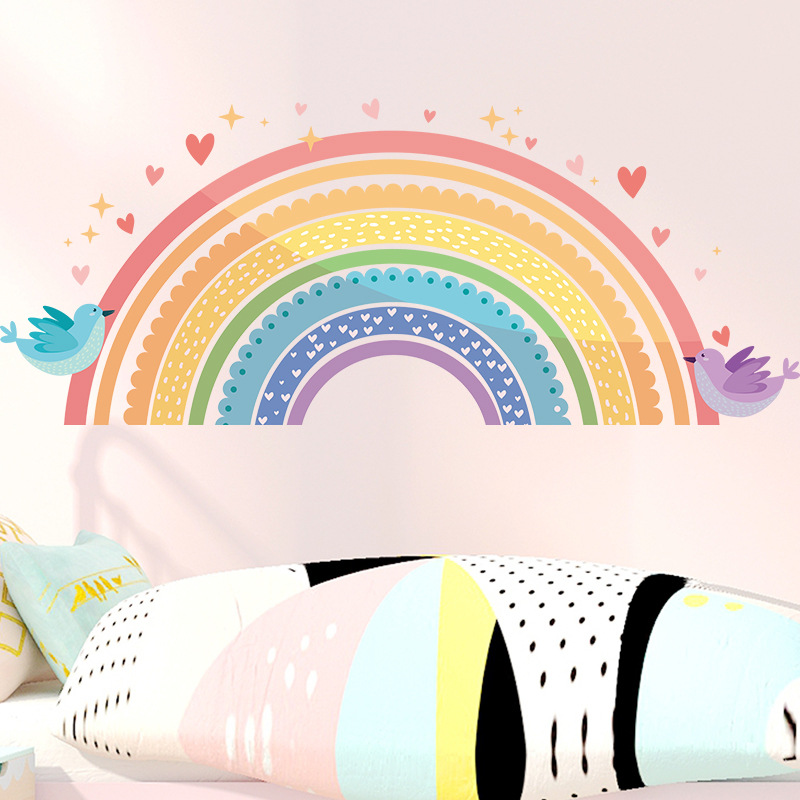 Renkli Gökkuşağı Kuş Aşk Duvar - Baby Nursery Design incelemesi ve fiyatı