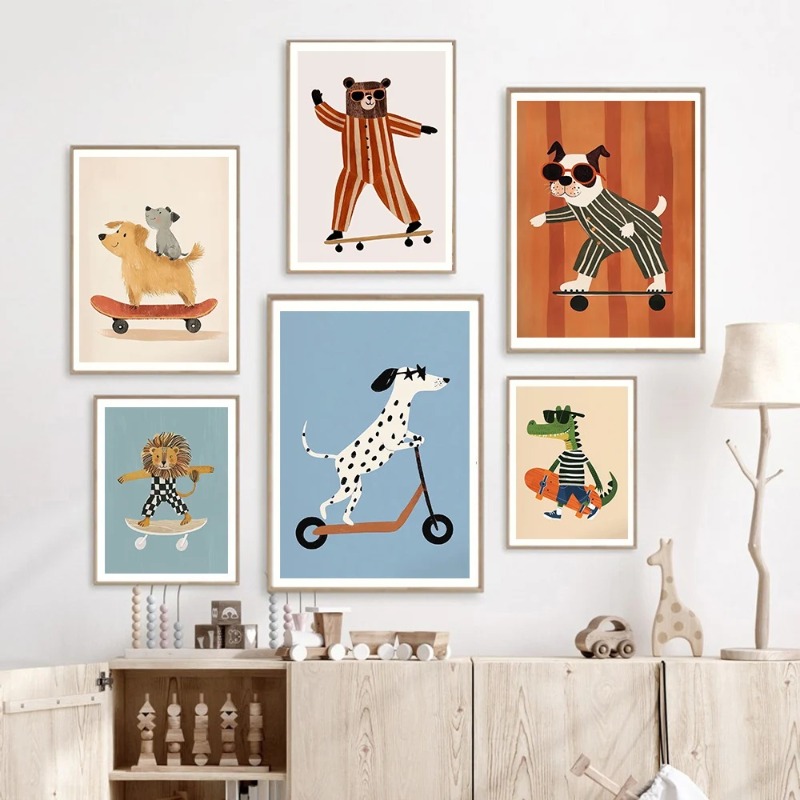 1 adet çerçevesiz Komik Hayvan - Baby Nursery Art incelemesi ve fiyatı
