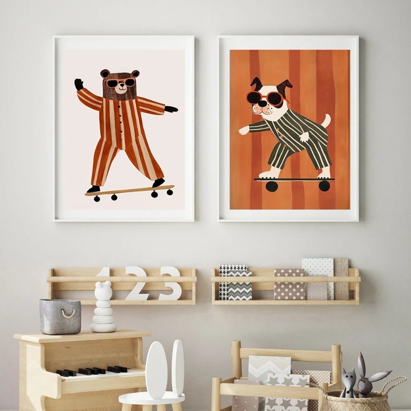 1 adet çerçevesiz Komik Hayvan - Baby Nursery Art incelemesi ve fiyatı